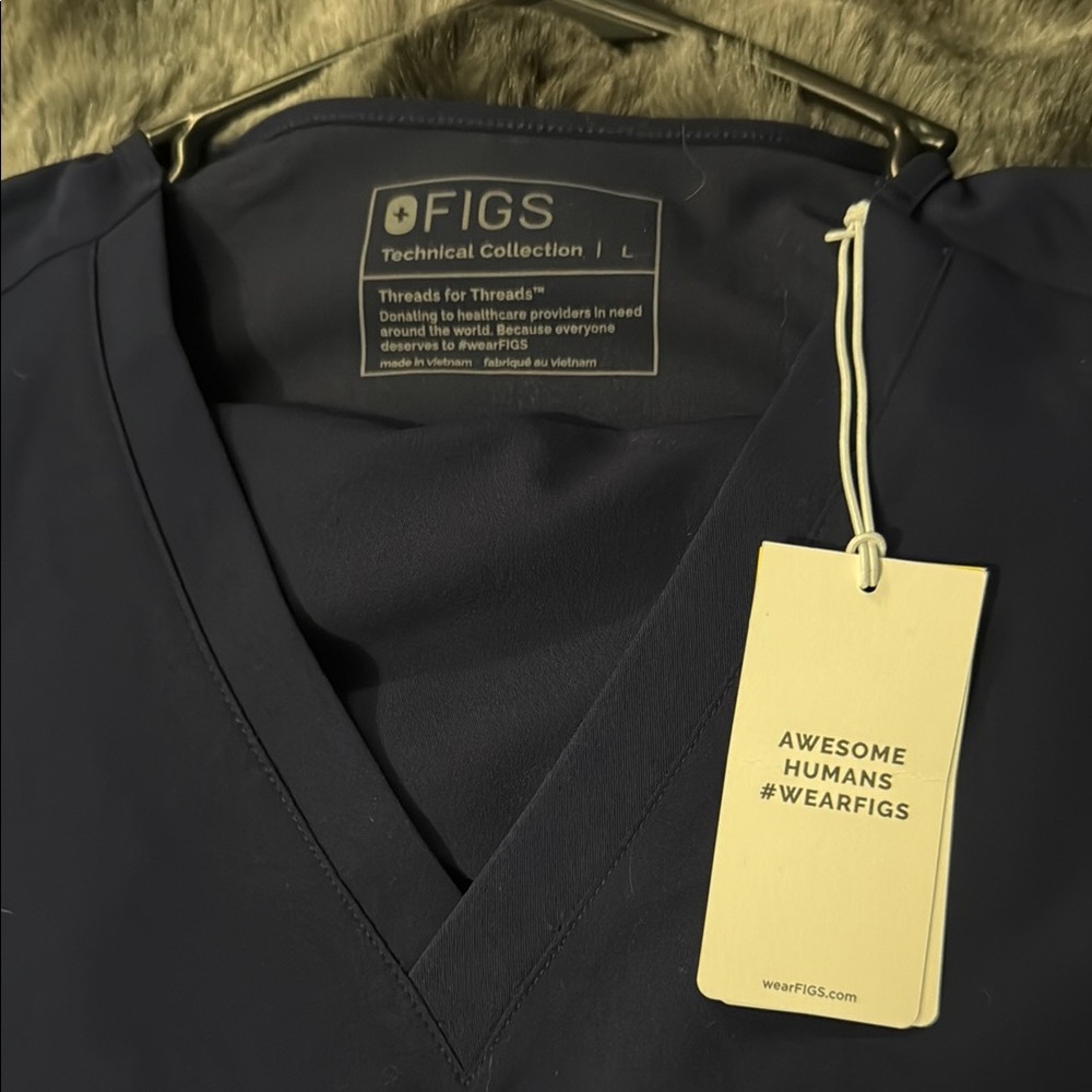 Figs Deep Blue V-Neck Scrub Top